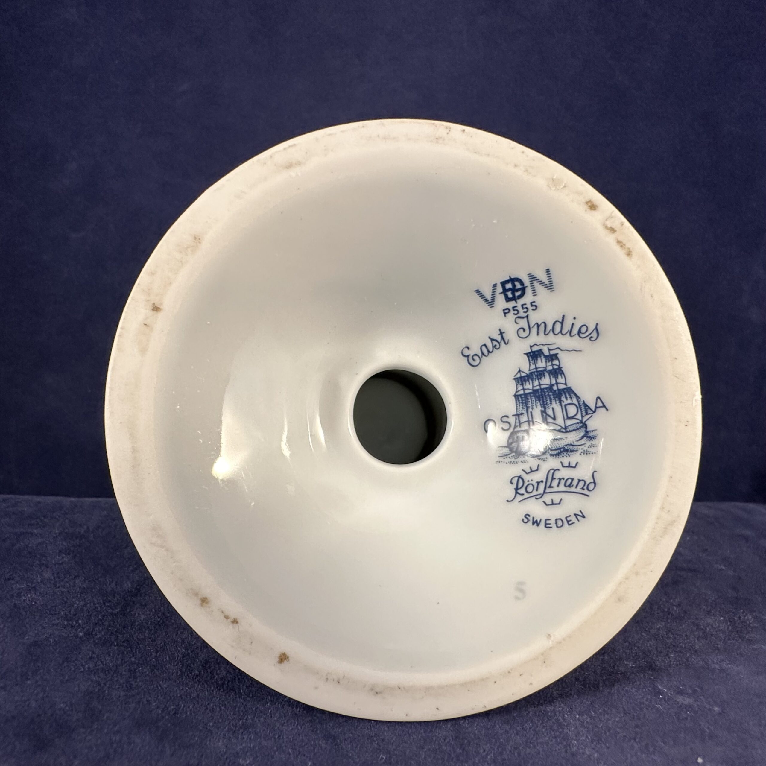 Rorstrand Ostindia kandelaar aardewerk hoog 9,5 cm - Afbeelding 4
